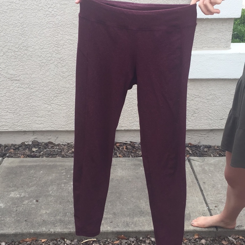 Burgundy leggings
